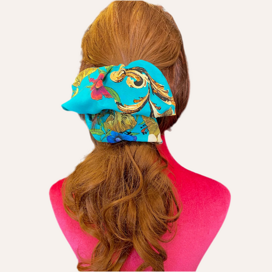 Beautiful Italian Silk Couture Hair Scrunche,