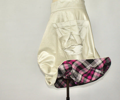 Bubble Oyster  colour  skirt. Emmanuelle Style Skirt.Skirt with oversize pockets