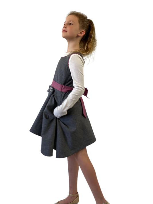 Woolen Wander / Girl pinafore Dress