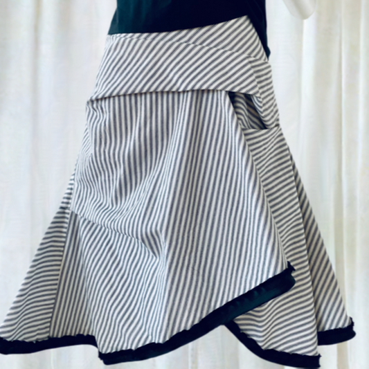 Flamenco style -cotton skirt. Stripe skirt,Day skirt Boho style skirt with signature pleats