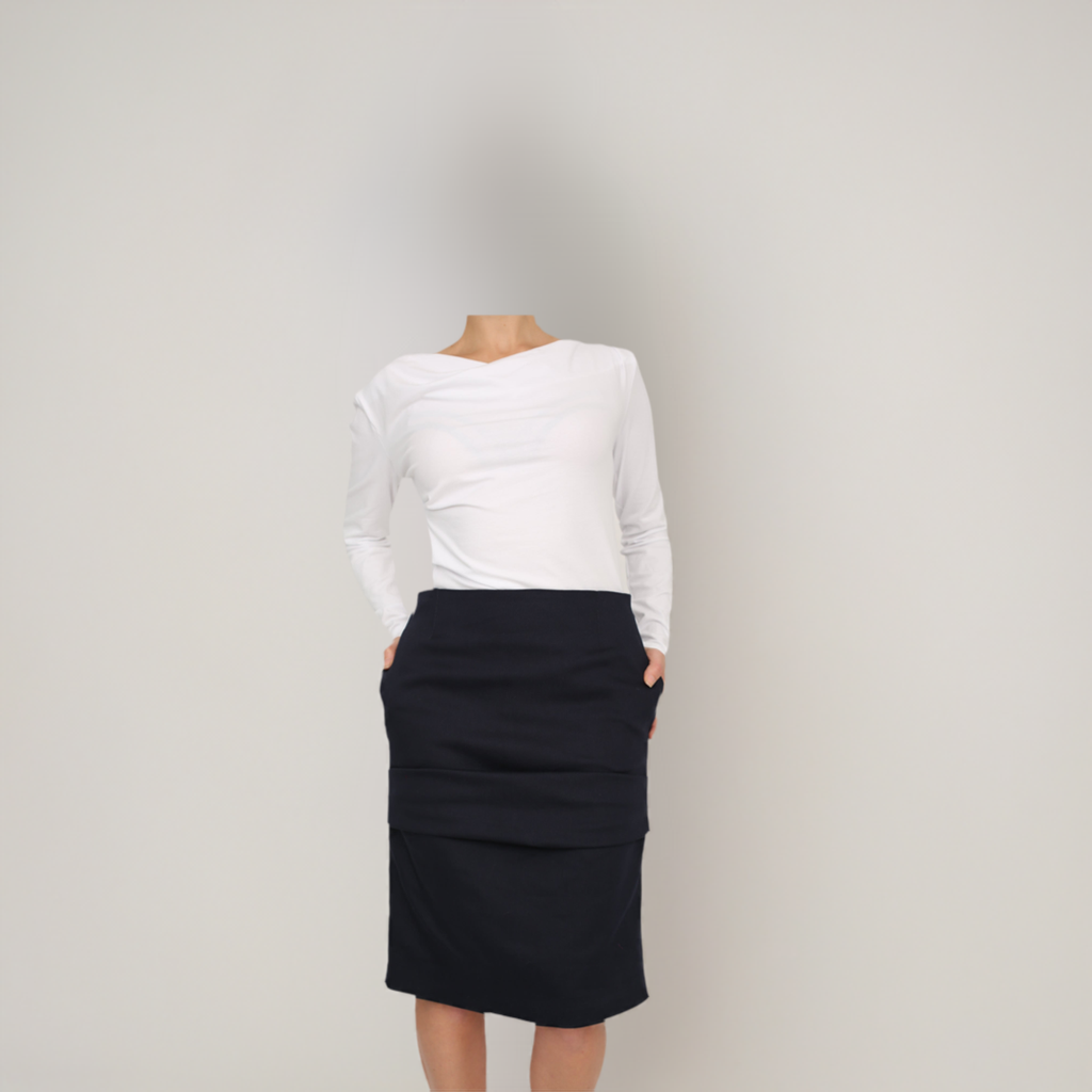 Pensil Rouged skirt,Office wear,Work skirt with strech.