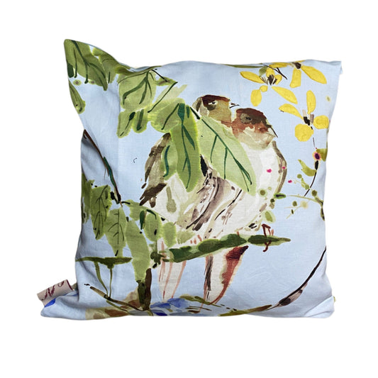 Linen / cotton cushion cover Made from Nina Campbell fabric Handcrafted for a sophisticated home decor touch