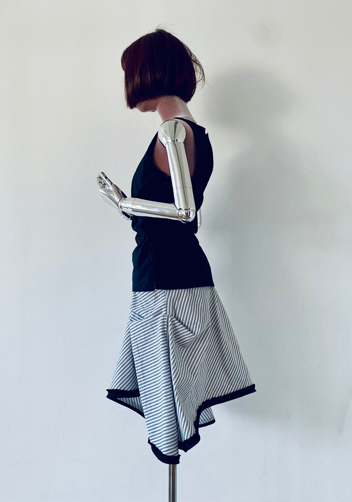 Flamenco style -cotton skirt. Stripe skirt,Day skirt Boho style skirt with signature pleats