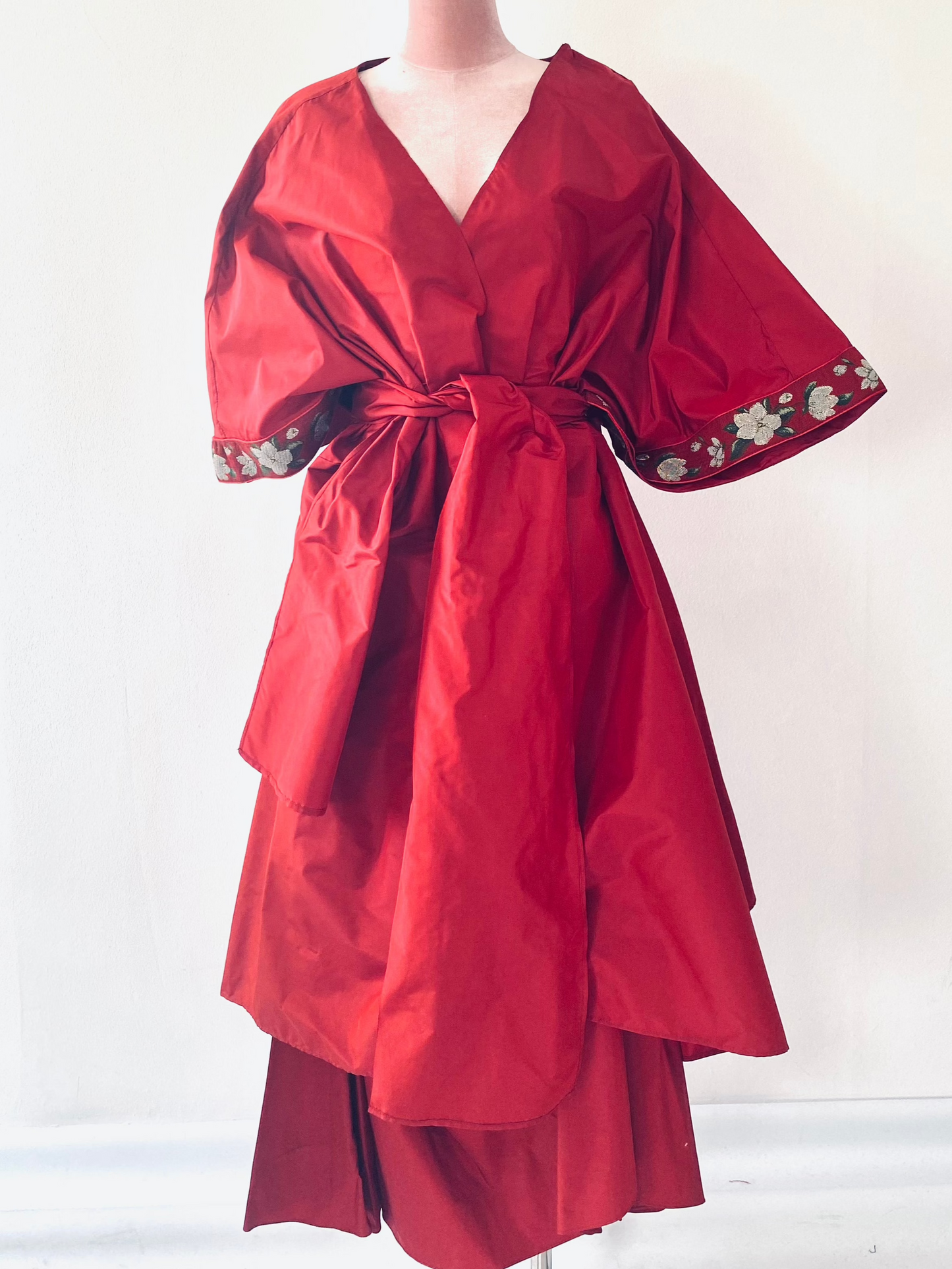 Kimono Style Silk Taffeta Coat