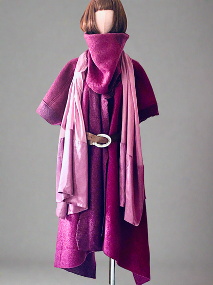 “Woolen Splendor: Embrace Asymmetry with this woollen  coat made in wool