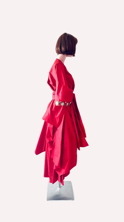 Kimono Style Silk Taffeta Coat