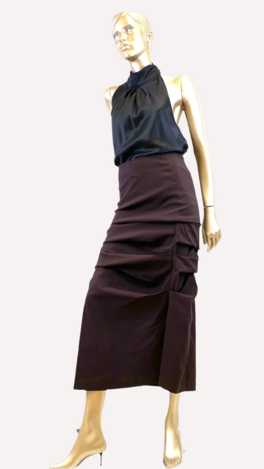 Pencil Rouged Skirt in Strech Fabric , Evening  skirt