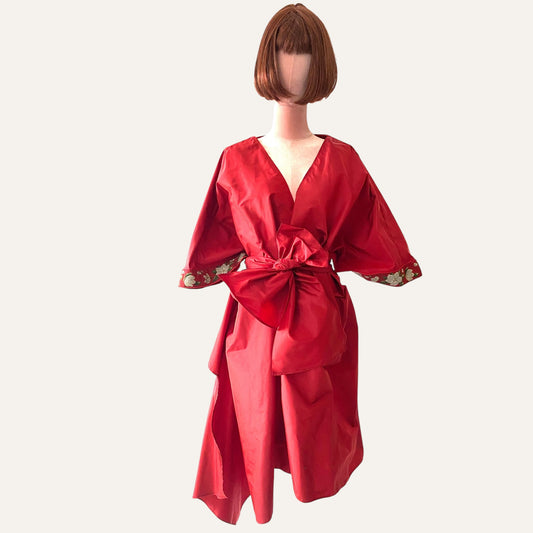 Kimono Style Silk Taffeta Coat