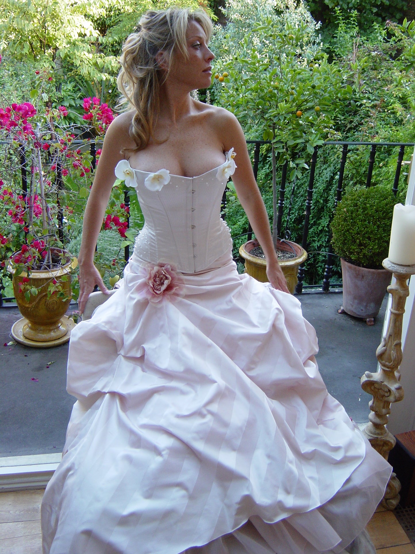 Bridal skirt in Stripe silk Signature Flamenco Style