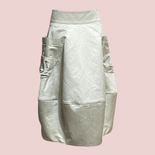 Bubble Oyster  colour  skirt. Emmanuelle Style Skirt.Skirt with oversize pockets