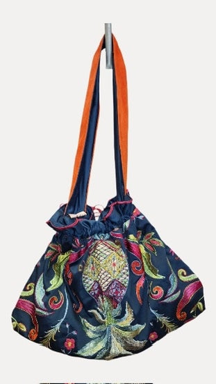 The Drawstring Charm,Holiday Bag,Designer fabric Bag