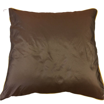 Luxurious silk cushion cover with intricate exotic patterns, adding elegance and warmth to any space. Handcrafted with fine detailing for a sophisticated home decor touch