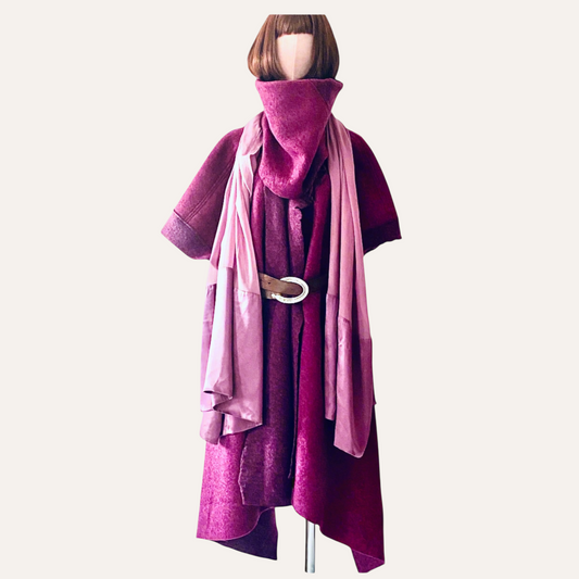 “Woolen Splendor: Embrace Asymmetry with this woollen  coat made in wool