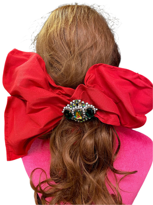 Ponytail  holder in silk taffeta