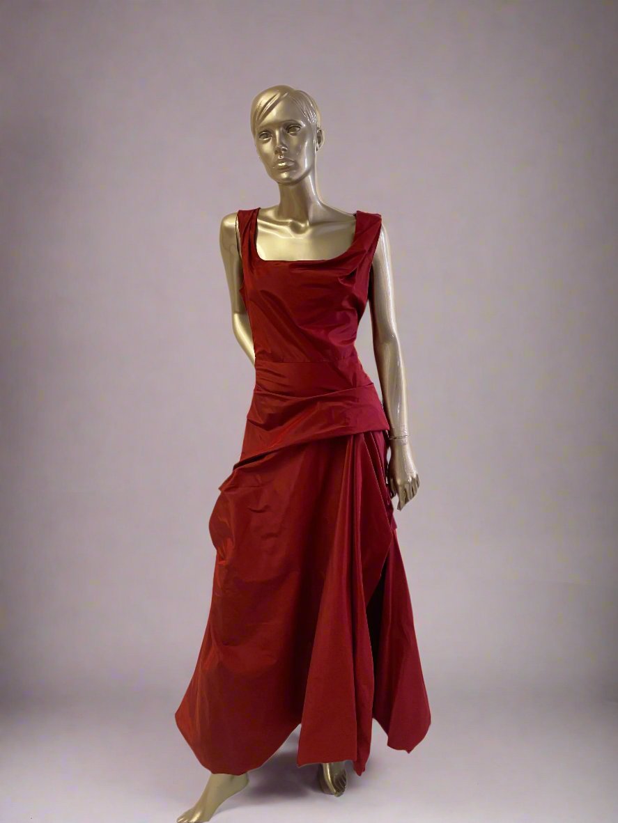 Elizabeth  Style Long Ballgown Dress,Silk Taffeta  Red Dress