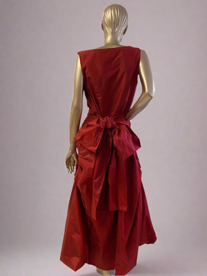 Elizabeth  Style Long Ballgown Dress,Silk Taffeta  Red Dress