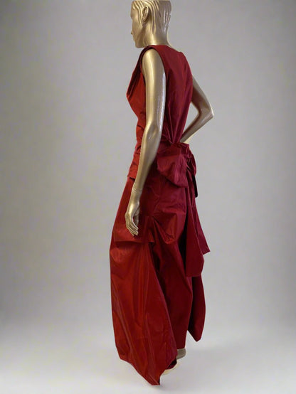 Elizabeth  Style Long Ballgown Dress,Silk Taffeta  Red Dress