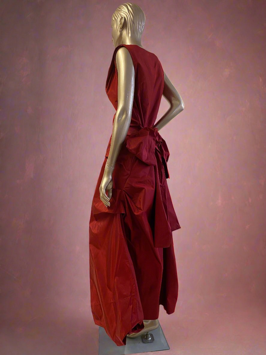 Elizabeth  Style Long Ballgown Dress,Silk Taffeta  Red Dress