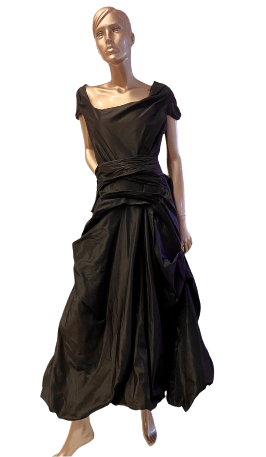 Midnigth Magesty, Black Silk Taffeta Signature  Style Dress