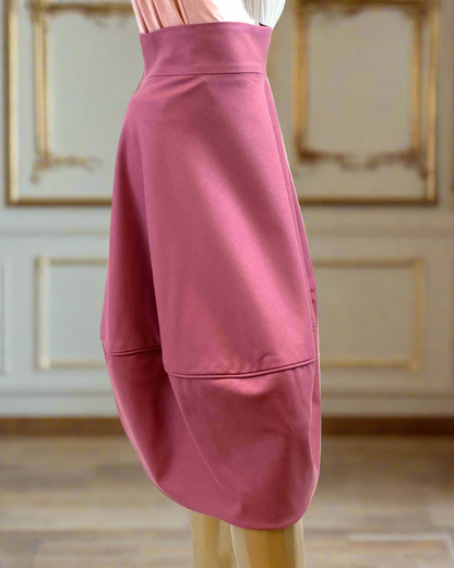 Buble /Tulip style Skirt in Soft /Dusky pink wool cashmire fabric