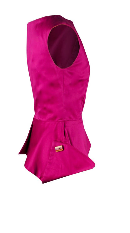 Pencil style skirt with pleats & Peplum style top in hot pink colour.