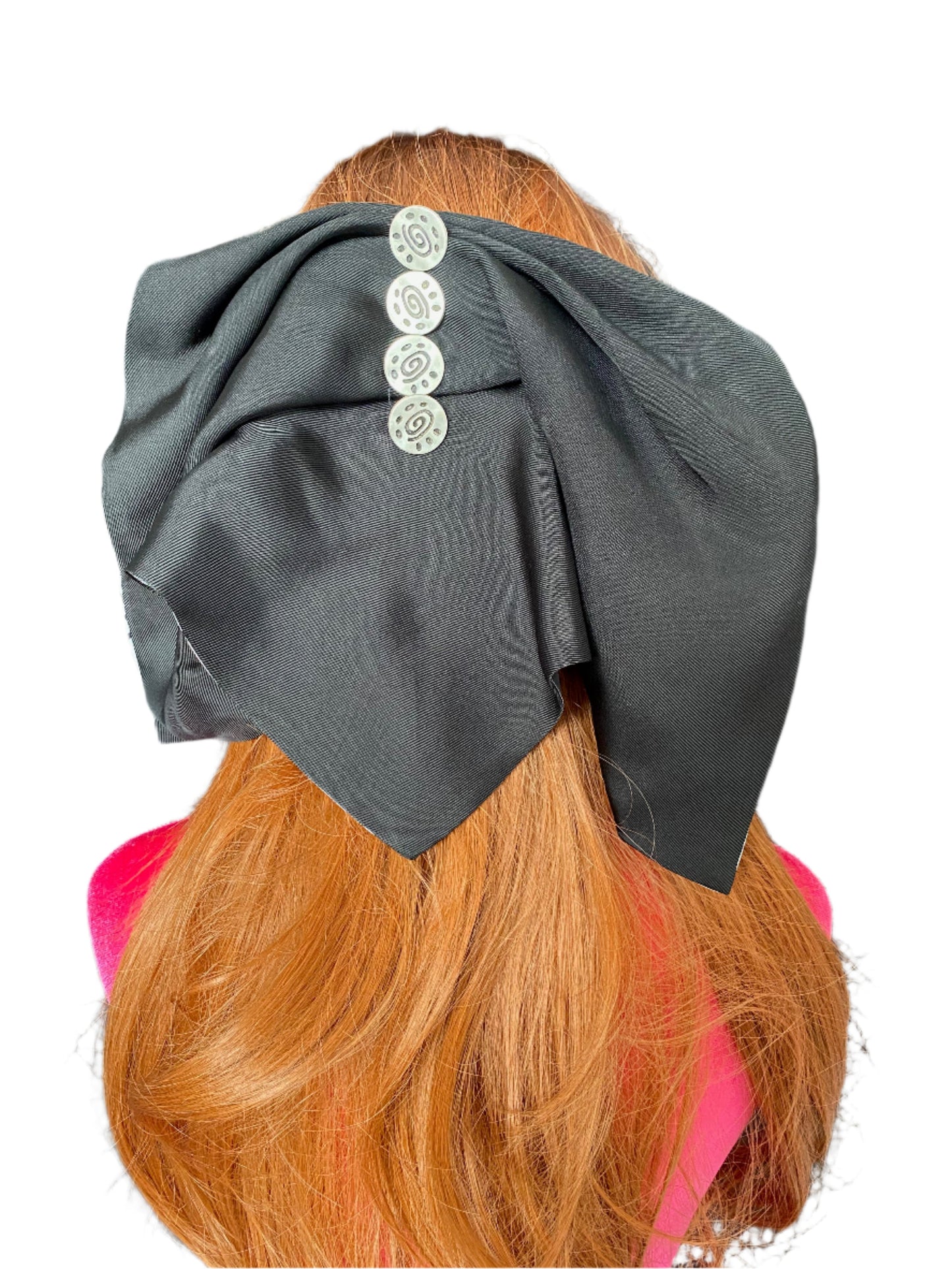 Ponytail Holder in Black SIlk Hair Clip