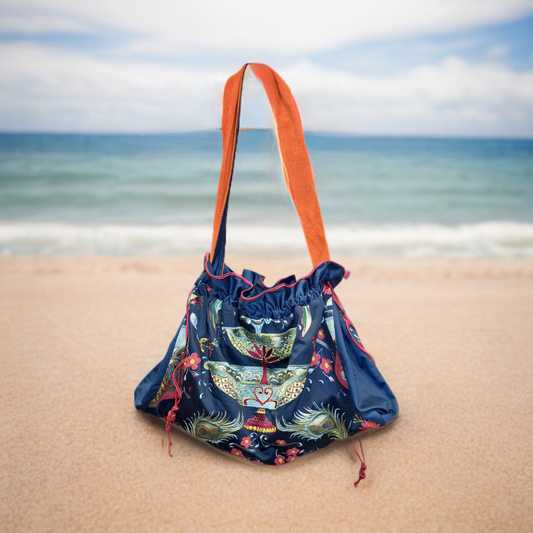 The Drawstring Charm,Holiday Bag,Designer fabric Bag