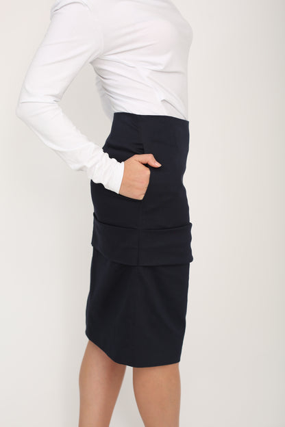 Pensil Rouged skirt,Office wear,Work skirt with strech.