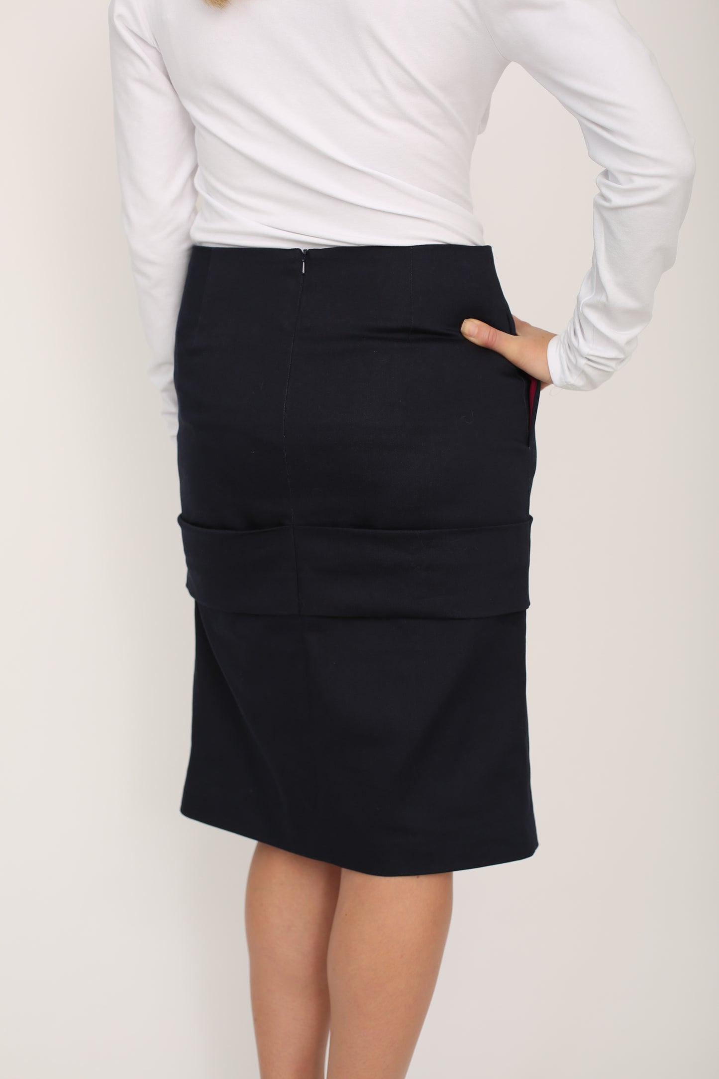 Pensil Rouged skirt,Office wear,Work skirt with strech.