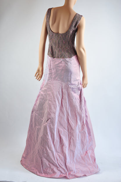 Cingarella dress in Silk metallic mix & Brocade couture fabric