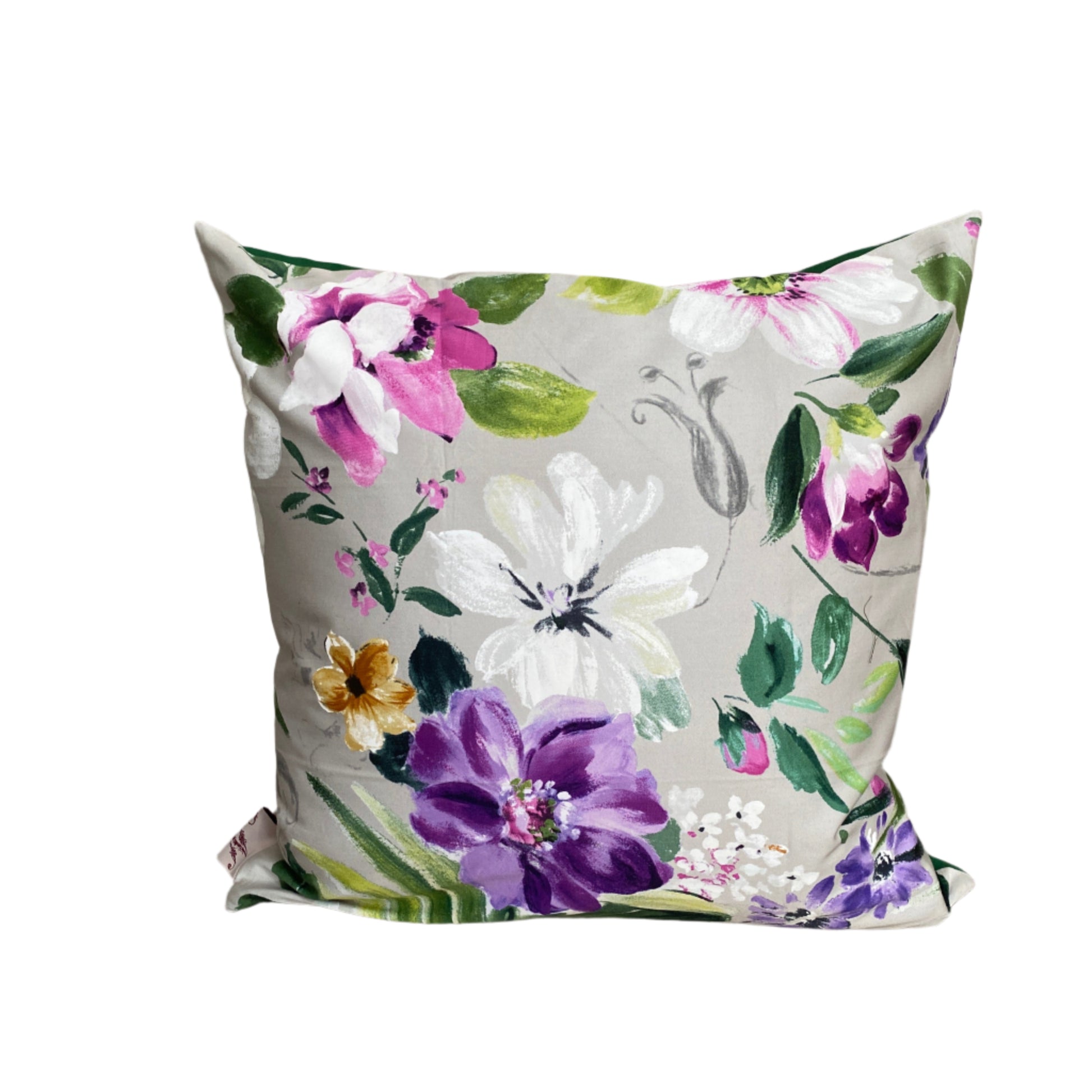 Cotton cushion cover, fabric by Nina Cambell. Square size 