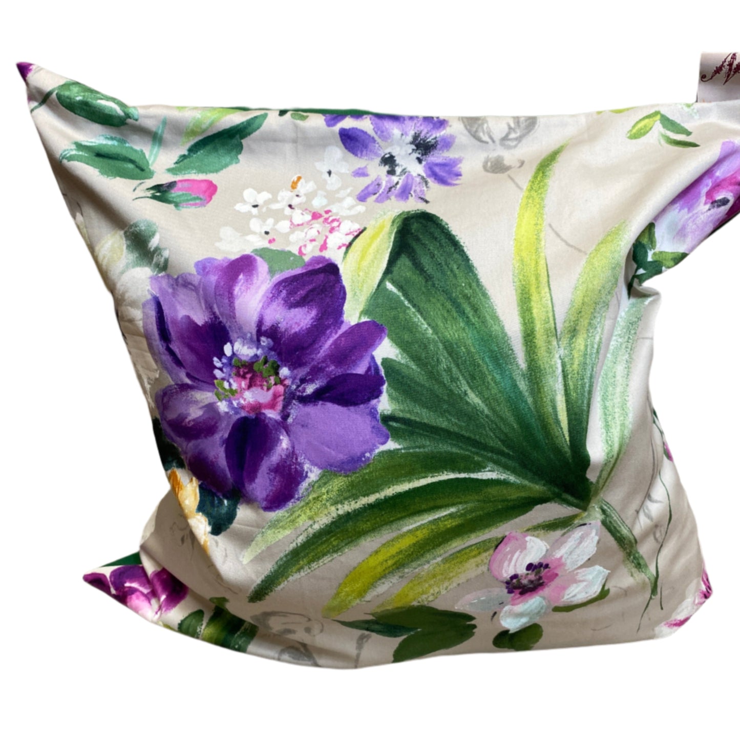 Cotton cushion cover, fabric by Nina Cambell. Square size 