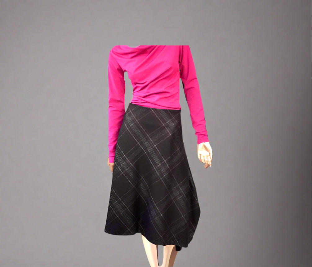 Wool check skirt .Style Atina,Winter skirt, Work skirt, office wear skirt