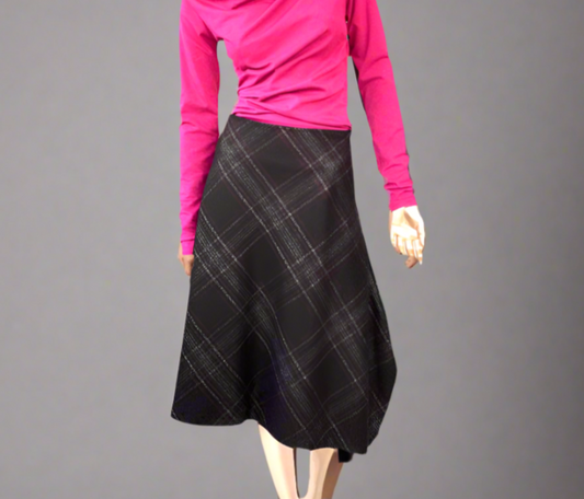 Wool check skirt .Style Atina,Winter skirt, Work skirt, office wear skirt