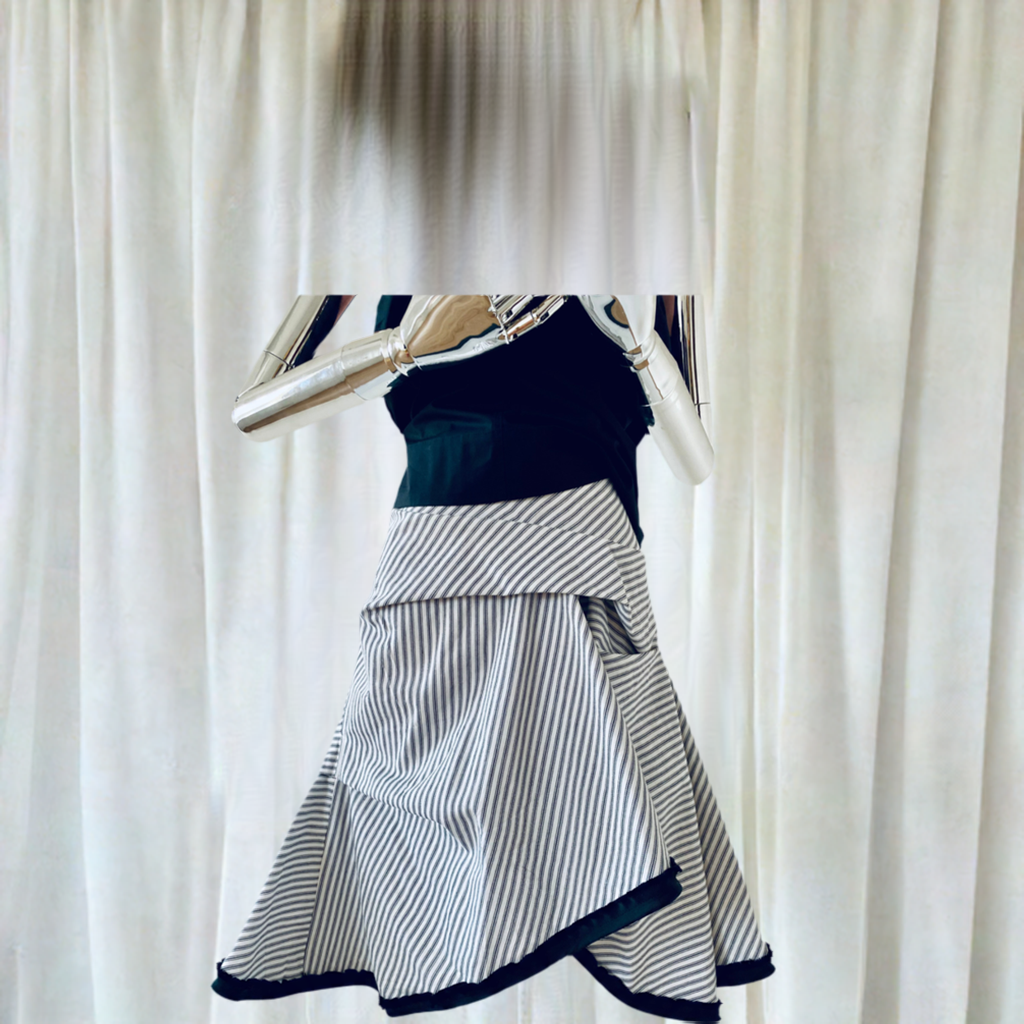 Flamenco style -cotton skirt. Stripe skirt,Day skirt Boho style skirt with signature pleats