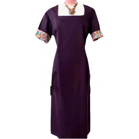 Cotton Shift Dress with Sleaves.Style Geodie.Day,Work Dress