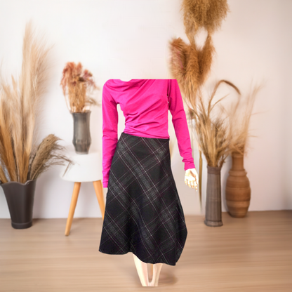 Wool check skirt .Style Atina,Winter skirt, Work skirt, office wear skirt