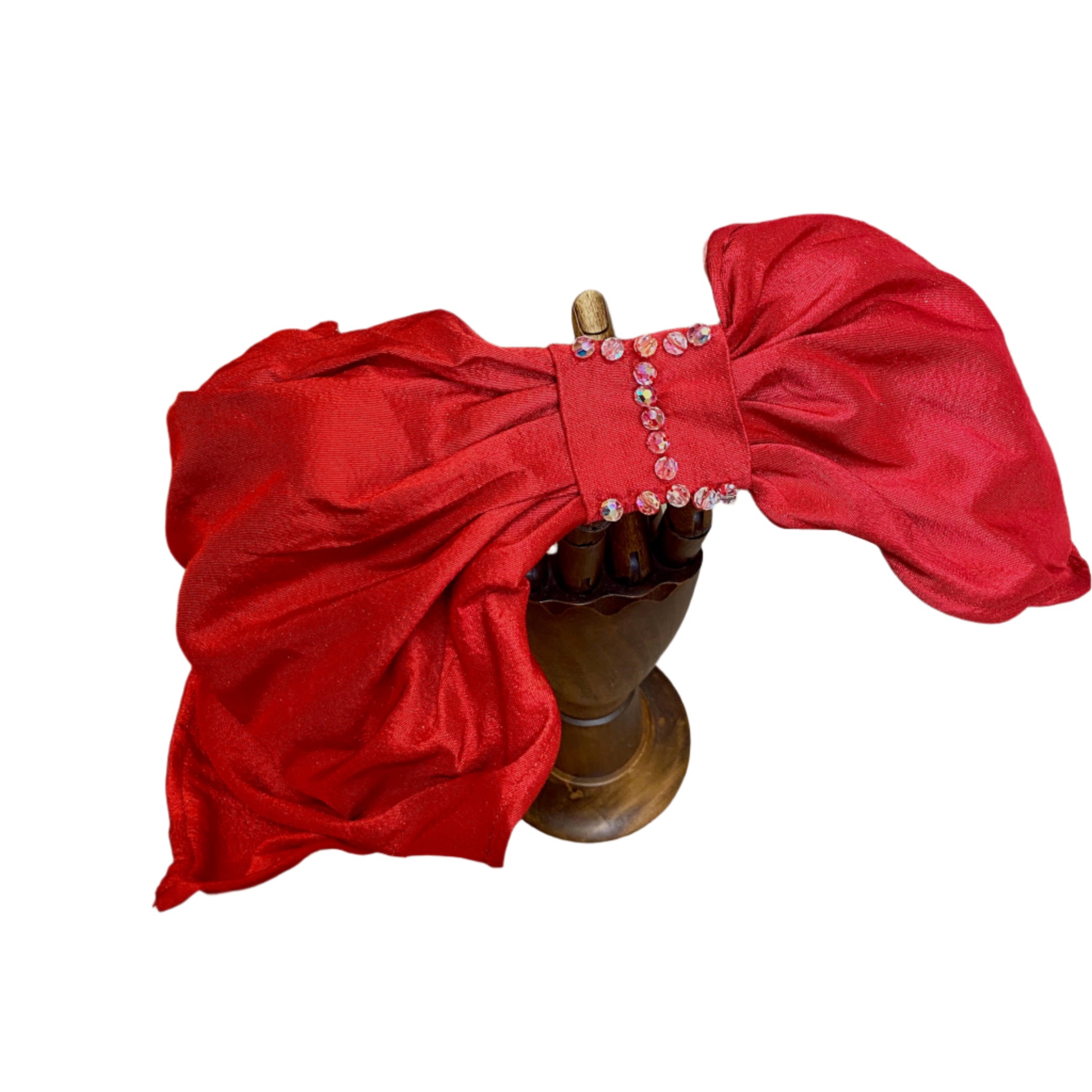 Red Silk Hair Accessory , Hair Clip, Ponytail Holder, Luxury Silk holder