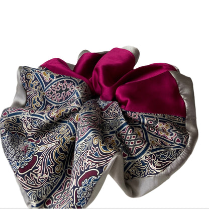 Multicoloured Silk Satin Hair Scrunchie