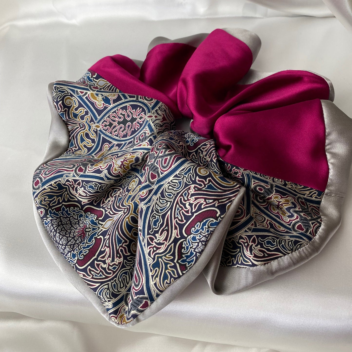 Multicoloured Silk Satin Hair Scrunchie