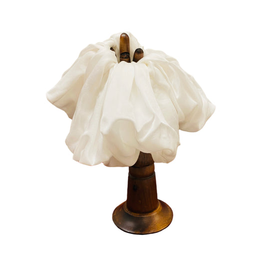 Hair Accessories,Ponytail Holder,White Silk Scrunchie 