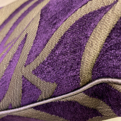 Mix fibres purple colour cushion cover with silk piping and invisible zip closure 