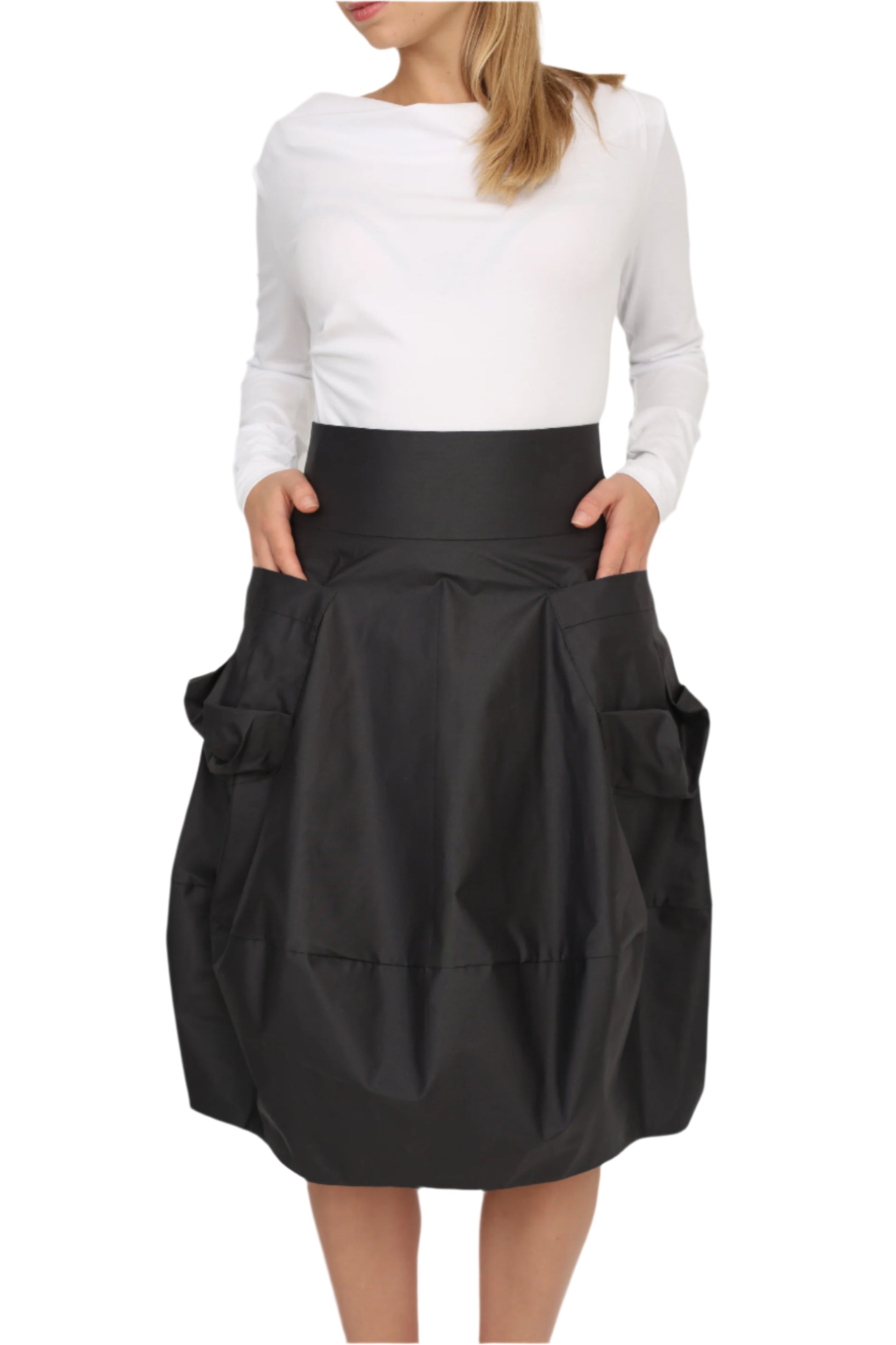 Bubble Black Rainproof Skirt with Pockets 