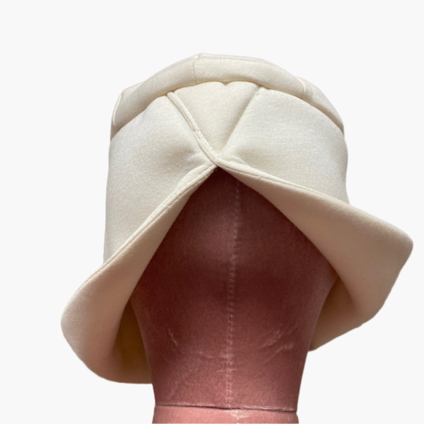  Handmade vintage-style,in cream  cotton mixed fabric,with structured brim.Perfect for classic and timeless fashion