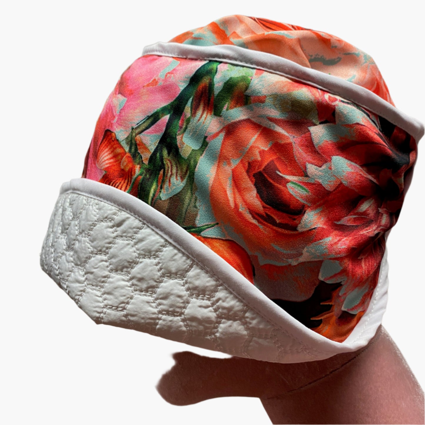 Handmade vintage-style,in multicolour mixed flowers fabric,Perfect for classic and timeless fashion.