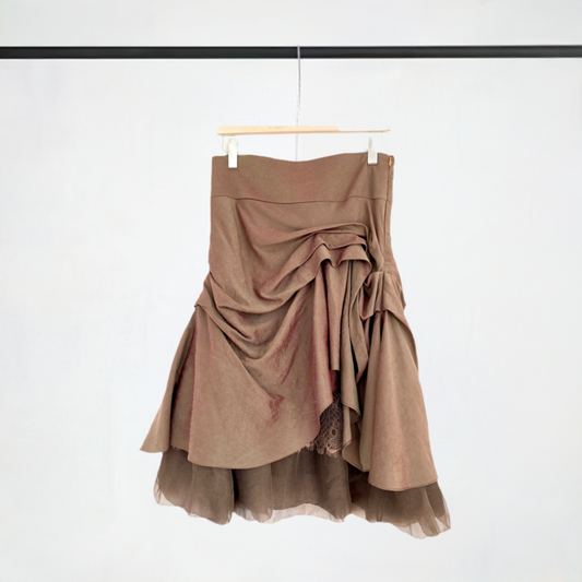 Flamenco Style Skirt with with lace and silk organza peticoat 