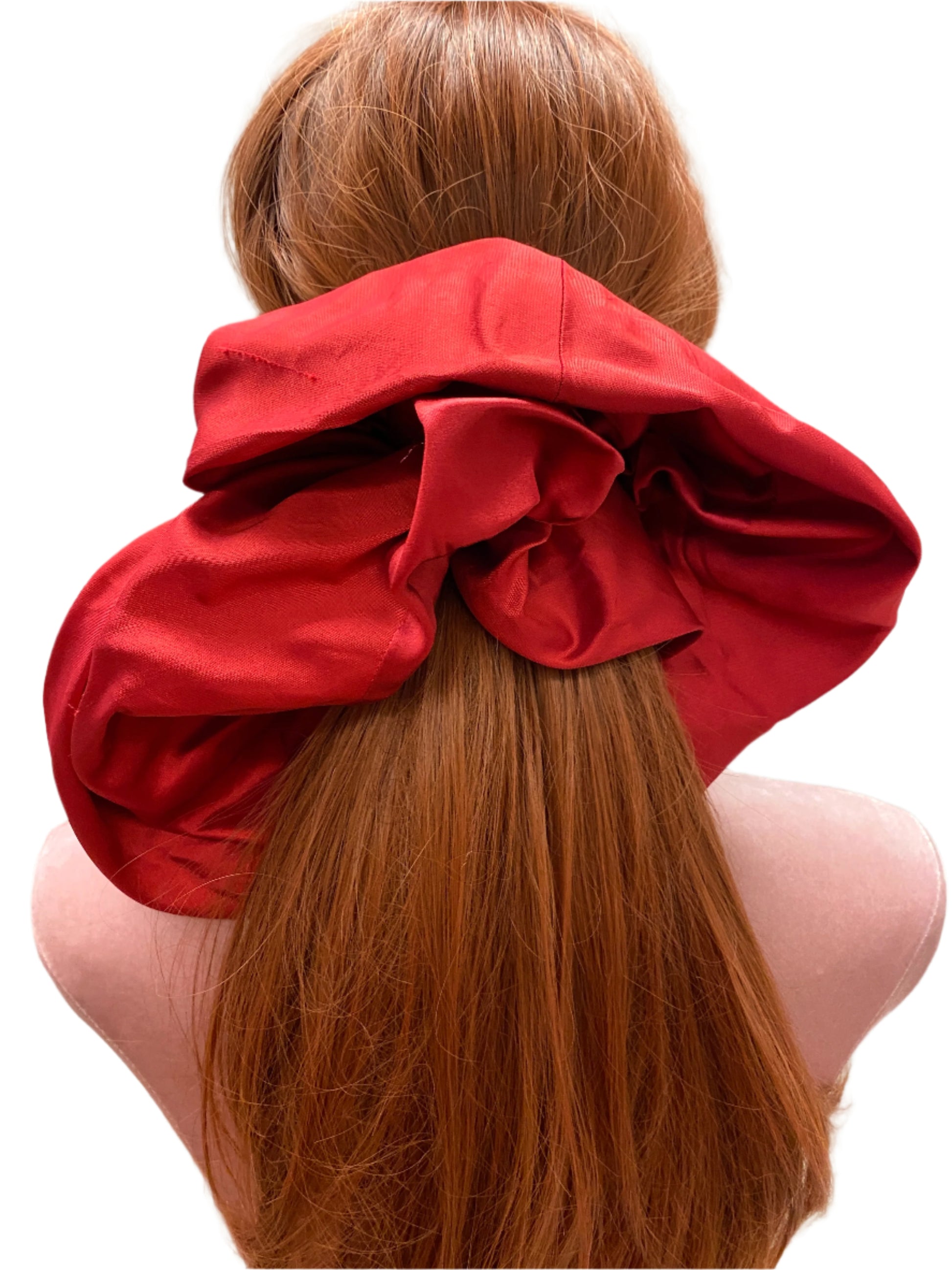 Red  Silk Hair Scrunchie s.Giant Luxury Silk Hair Accessories 