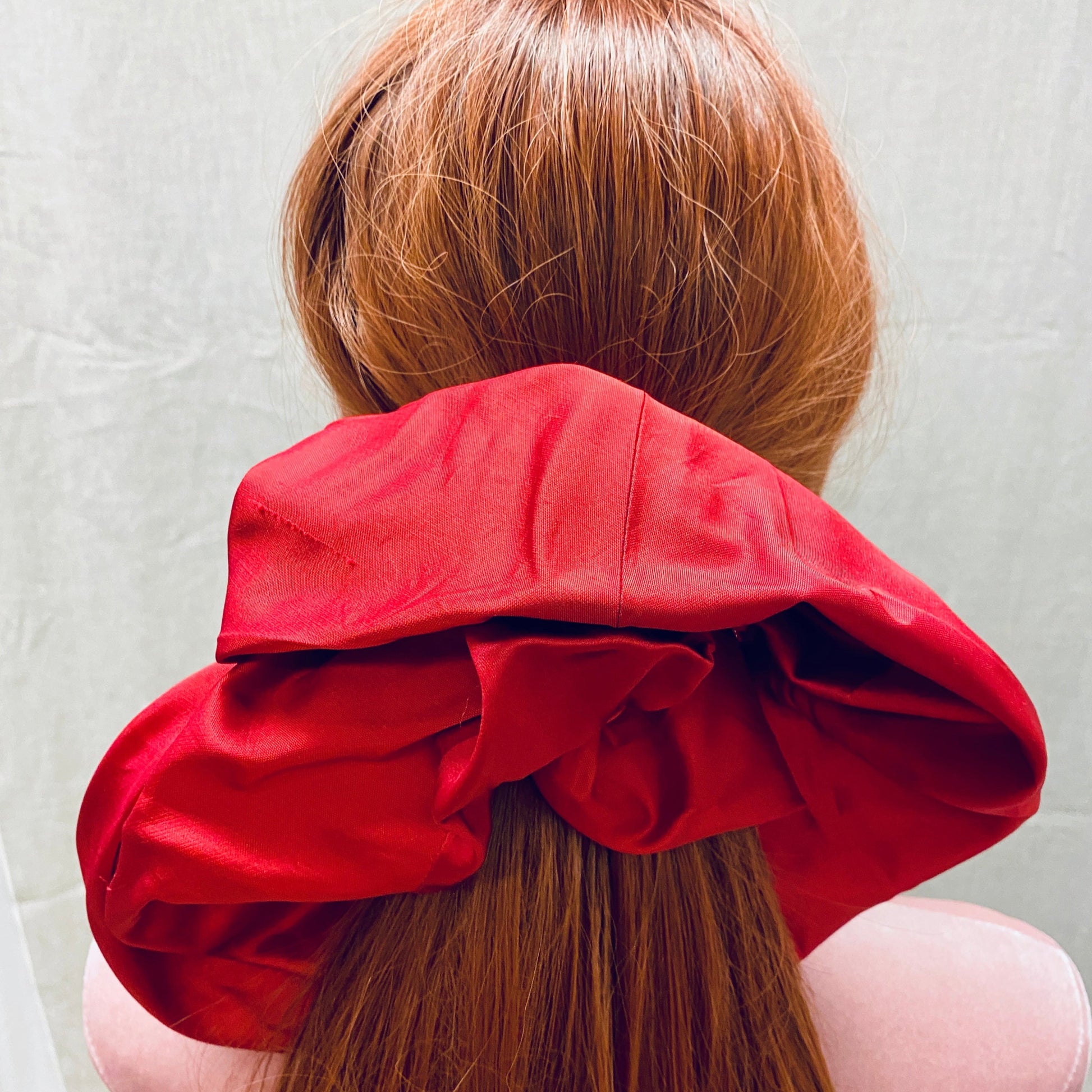 Red  Silk Hair Scrunchie s.Giant Luxury Silk Hair Accessories 