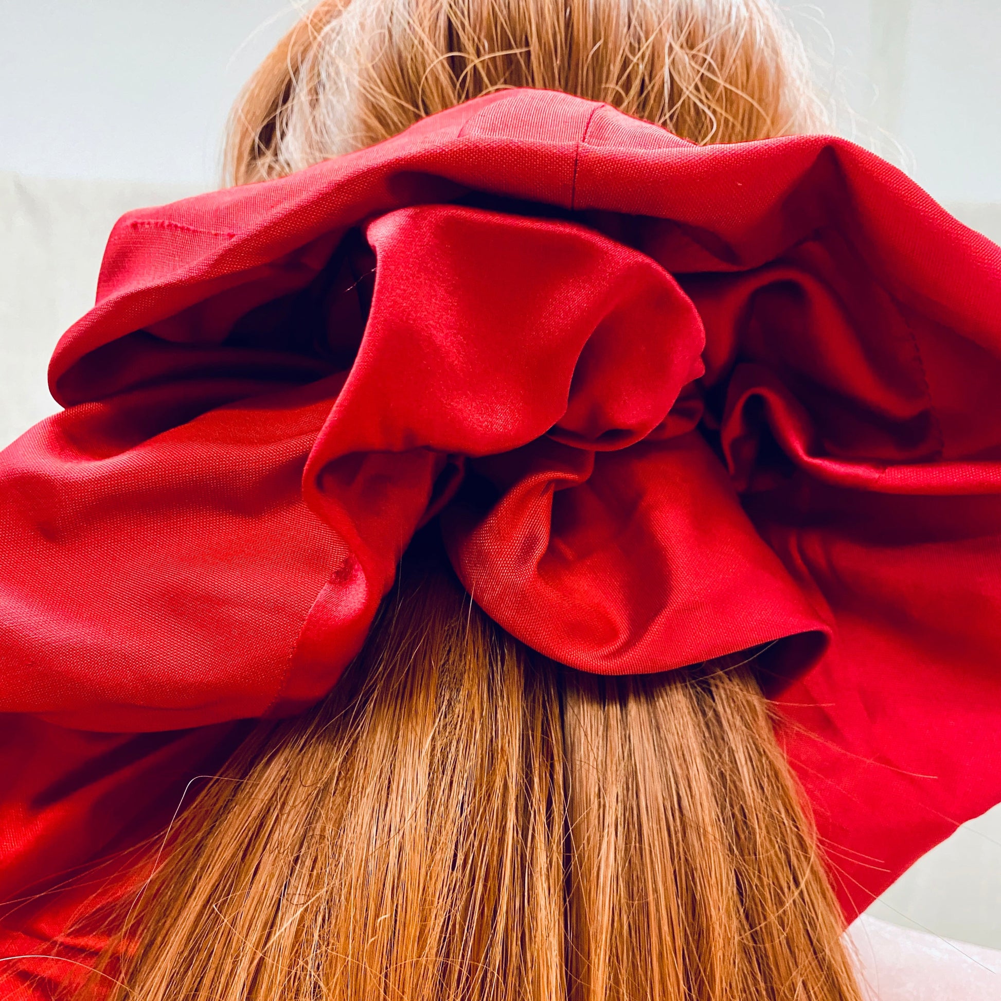 Red  Silk Hair Scrunchie s.Giant Luxury Silk Hair Accessories 