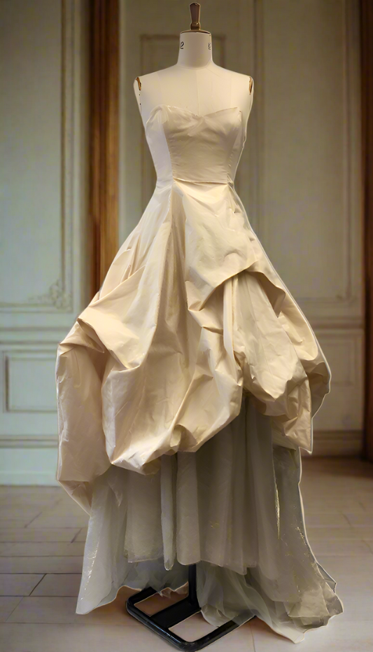 Bridal Couture dress in Silk Taffeta